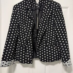 LC Lauren Conrad Black and White Polka Dot Blazer